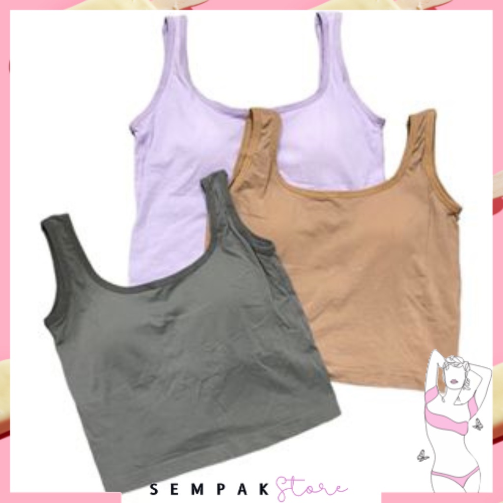 SS Tanktop Bra Wanita 6709 Tank Top Crop Top Pakaian Dalam Yoga Wanita Push Up Tanpa Kawat Murah Import