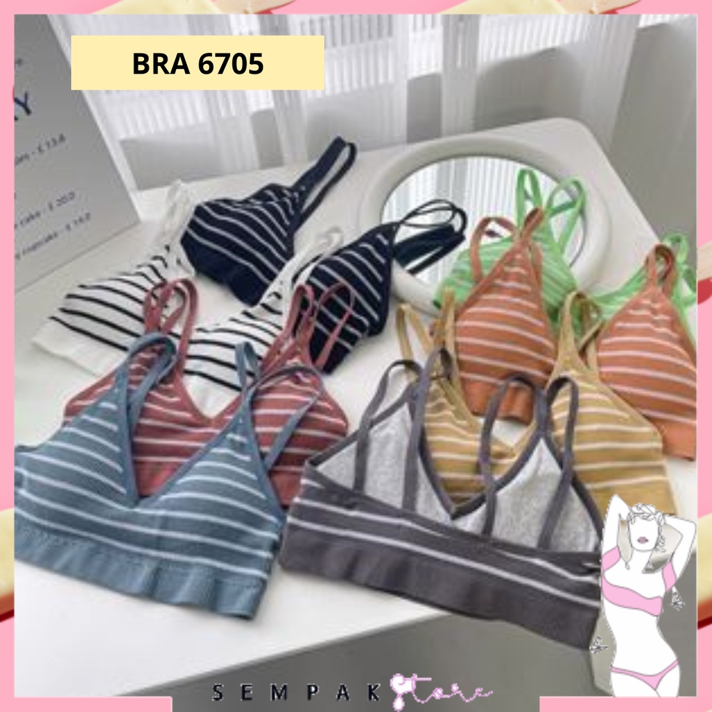 SS Bra Wanita Model Garis 6705 Tanpa Kawat Bahan Lembut Bh Sexy Premium Asian Style Pakaian Dalam Wanita Elastis Sexy Busa Import