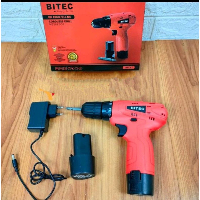 Mesin Bor Baterai 12V Cordless Drill Driver Bdr1012 Bitec Bd R 1012
