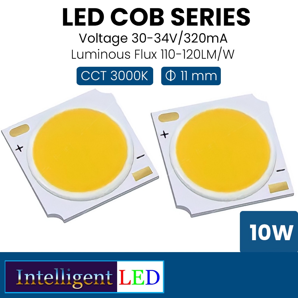 LED Source COB 10W 30-34V 320mA 13x13mm 130-150lm/W 3000K - 10000K