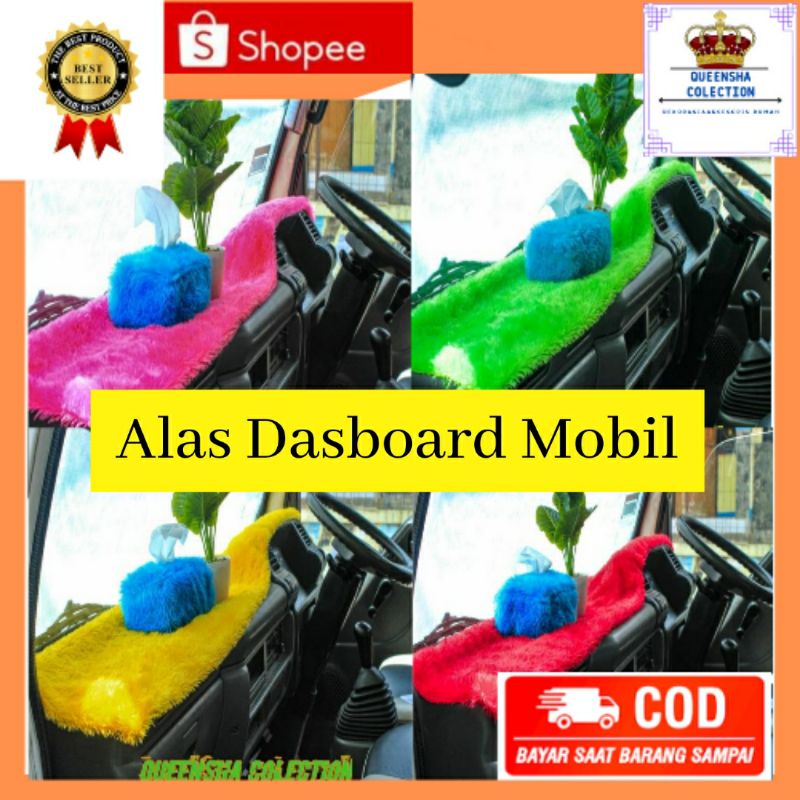 Alas Dashboard Mobil Sarung Tisu Aksesoris Mobil Ukuran 150x50cm / Kain Bulu Rasfur Lembut Masuk Sem