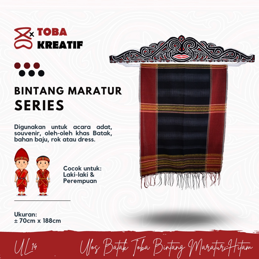 Kain Ulos Batak Toba Bintang Maratur Hitam