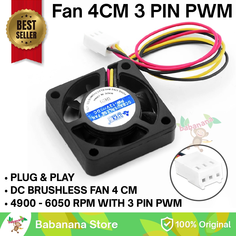 Fan 40x40x10mm brushless dc kipas pc pwm 3 pin kecil mini cooler 40mm 4 CM