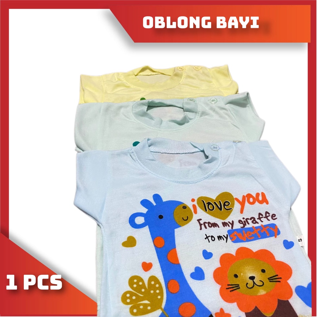 Baju Atasan Kaos Oblong Bayi Tangan Pendek 0-3 Bulan Newborn