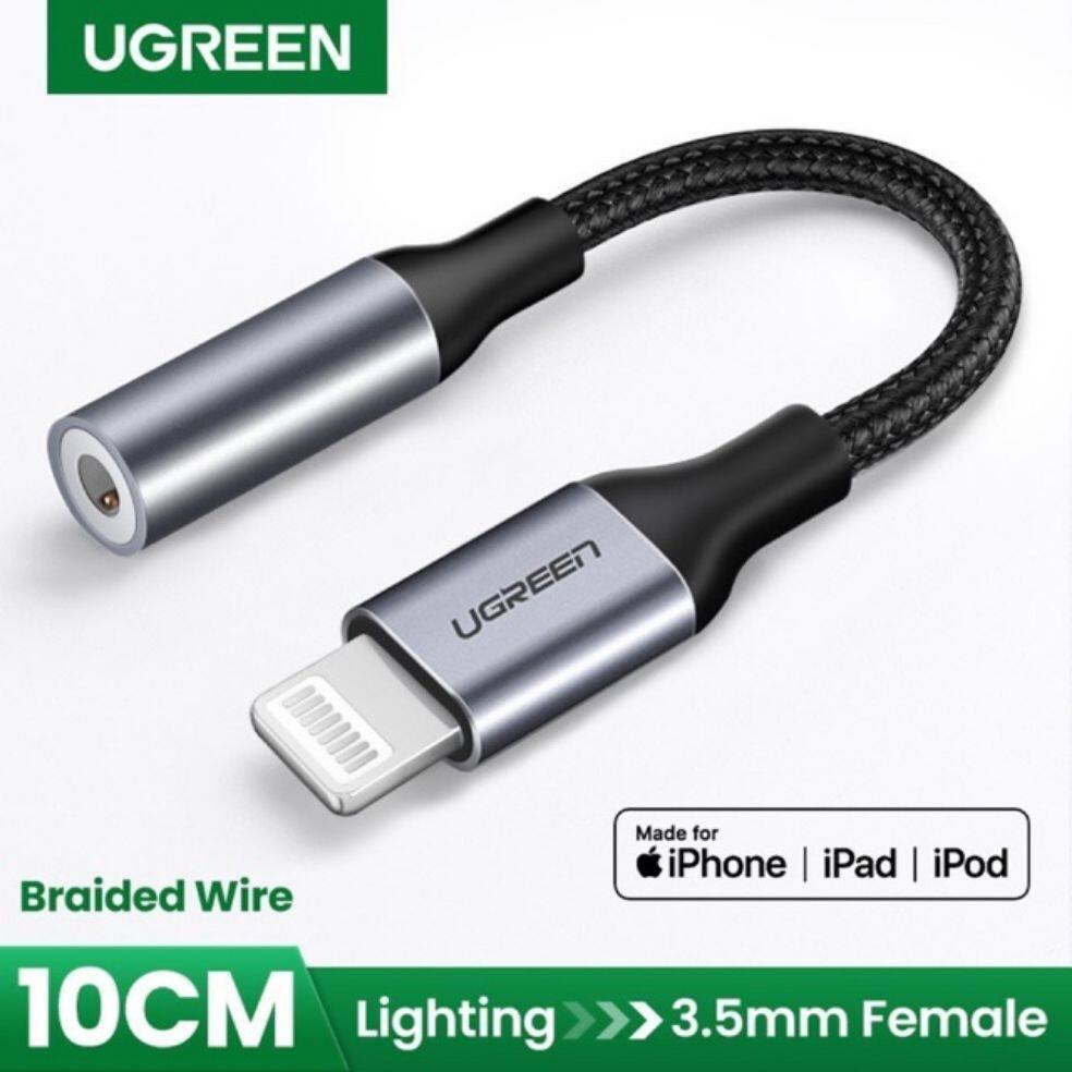 UGREEN ORIGINAL Audio Converter Lightning to 3.5mm 30756 MFI Made For Iphone 8 8+ Plus X 11 12 13 14