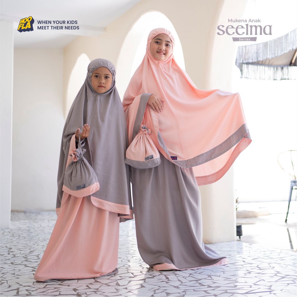 Hooflakids - Mukena Anak Perempuan Katun Rayon Premium Mukenah Seelma Series