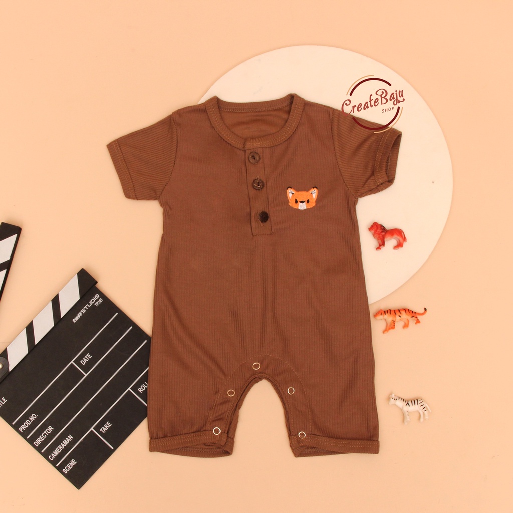 ROMPER BAYI RUBAH COKLAT ALLSIZE 3-12 BULAN BAJU BAYI LENGAN PENDEK FASHION TERMURAH