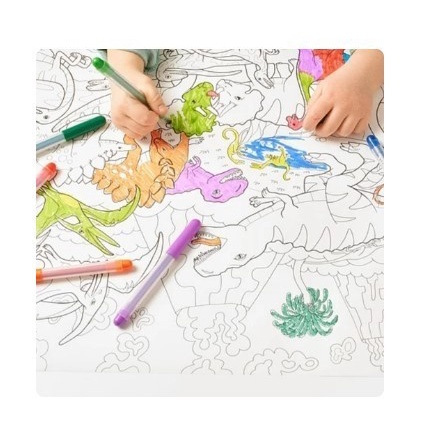 Rol Kertas Mewarnai Motif Kartun - Media Menggambar Anak 250cm x 30cm - Kennji Shop