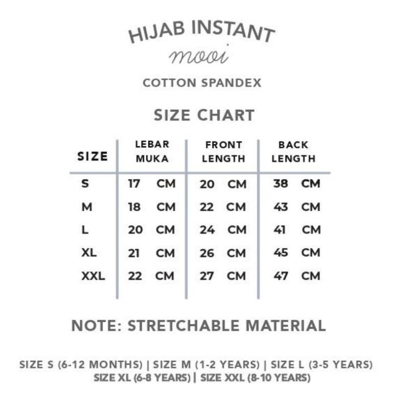 Mooi Hijab Instant Anak Jilbab Anak Perempuan Instant Hijab (Size S-XXL) Raya Collection CBKS V2