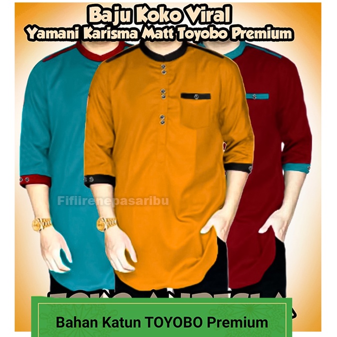 Baju Koko Yamani Karisma Matt Toyobo Premium Quality Lembut Adem Viral 2023