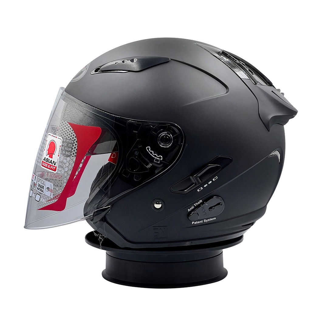 Helm KYT Galaxy Slide Flat R Solid Black Doff