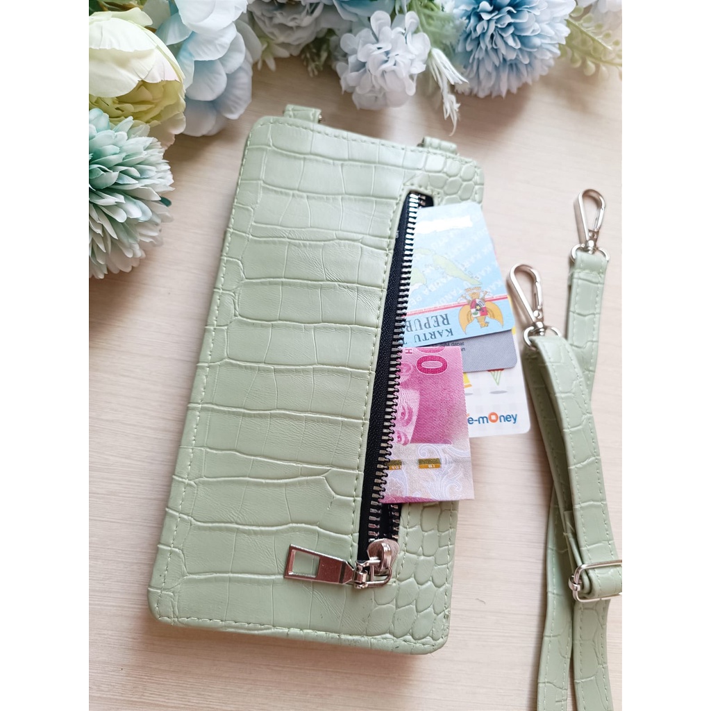 Tas Selempang Wanita Mini Kulit PU CROCO SLING PHONE Bag