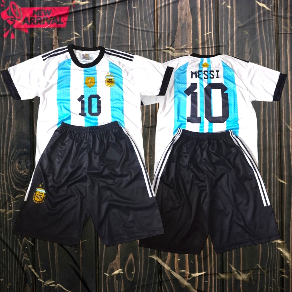 Jersey messi anak argentina setelan fullprinting