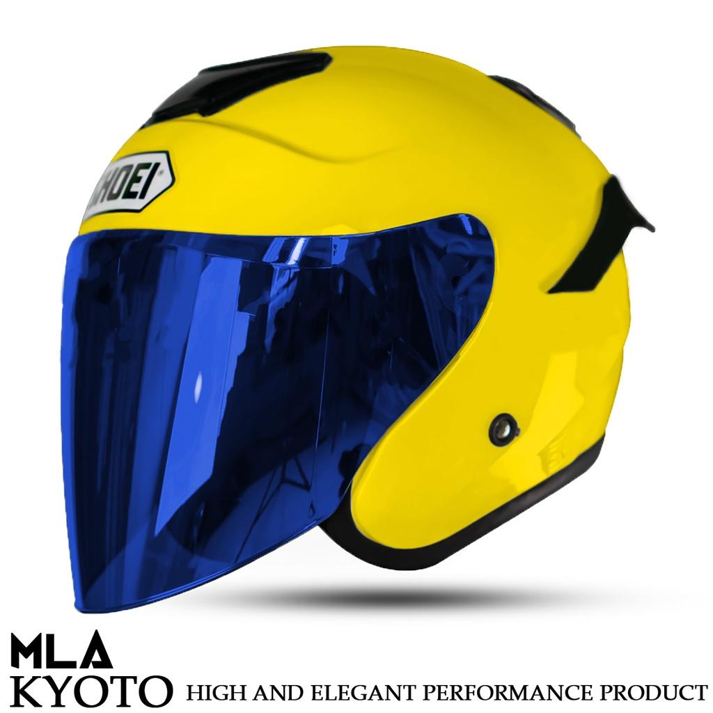 Helm Kbs Kiyoto Paket Ganteng Spoiler Visor Blue Iridium Silver Gold Single Visor Untuk Pria Dan Wanita Dewasa