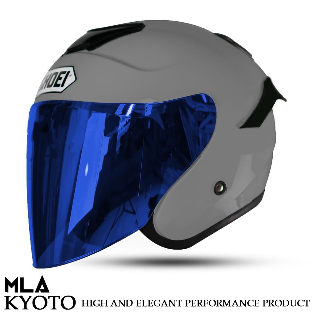 Helm Kbs Kiyoto Paket Ganteng Spoiler Visor Blue Iridium Silver Gold Single Visor Untuk Pria Dan Wanita Dewasa