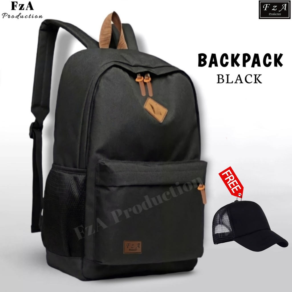 FzA Official - Tas Ransel Distro Casual Pria Wanita / Tas Ransel Laptop Backpack Sekolah Kuliah Distro Original Tas Punggung Laptop - BLKTP