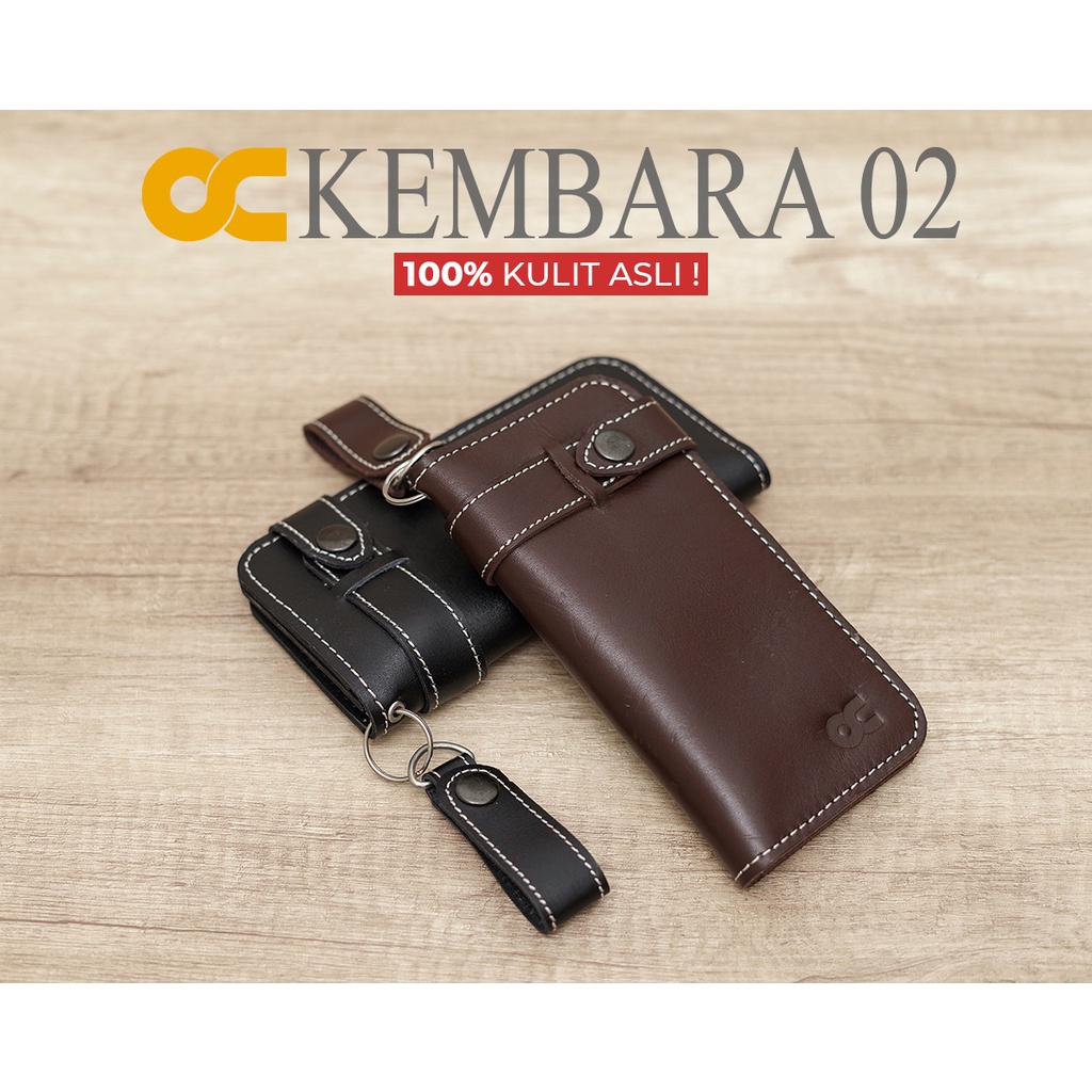 DOMPET PANJANG FULL KULIT ASLI 100% OC KEMBARA 02 KANCING LUAR PLUS PENGAMAN