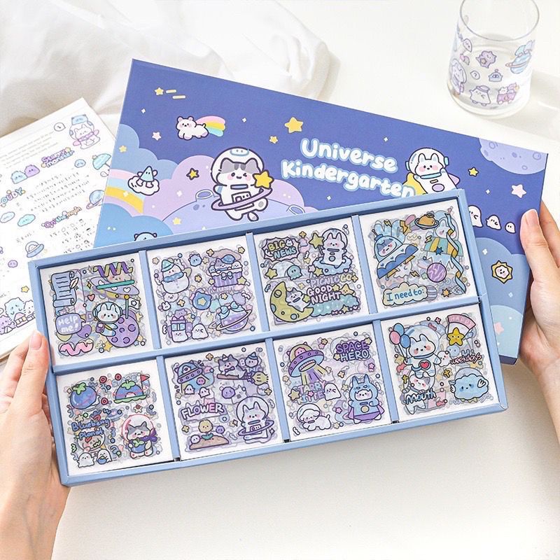 

stiker imoda(momo) pet deco/Tumbler/diary 2D waterproof (anti air) harga per lembar warna pink, biru, hijau