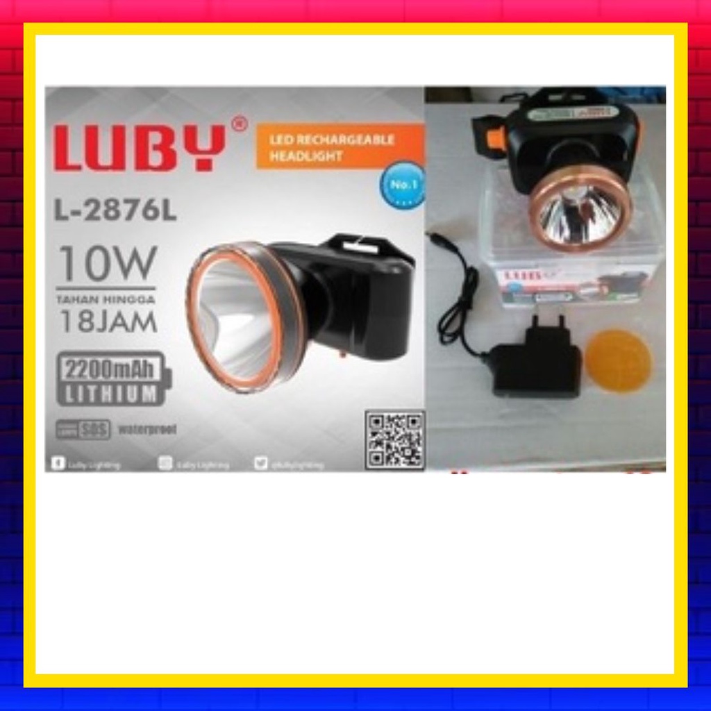 senter kepala luby head lamp luby 2875 10W 10 watt nyala bisa putih atau kuning