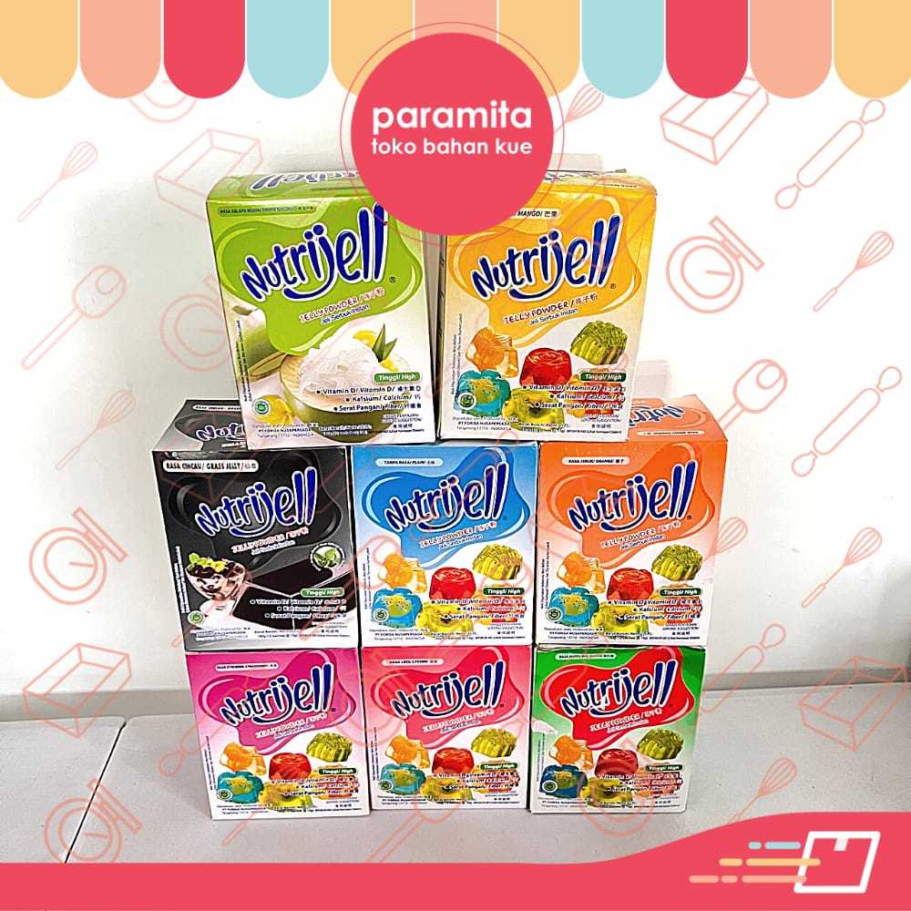 Nutrijell Jelly Powder Agar-Agar Berbagai Varian Rasa - 1 Kotak