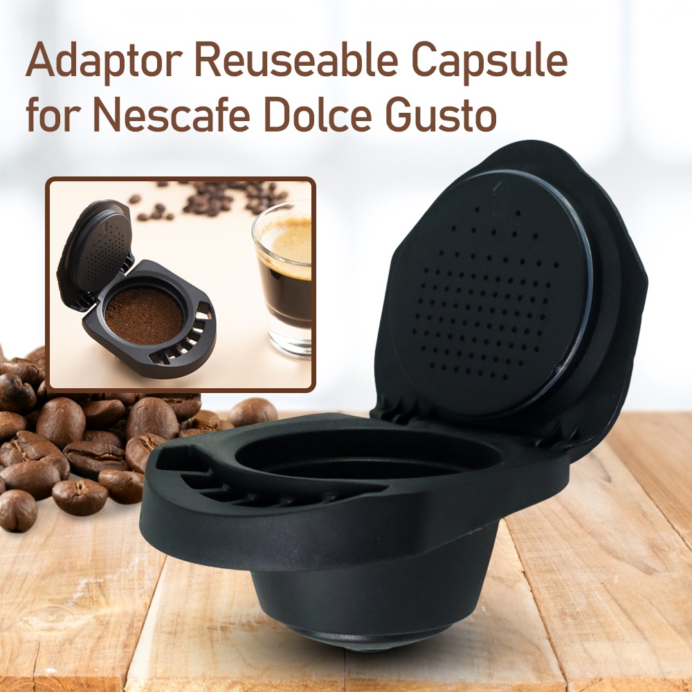 iCafilas Adaptor Reuseable Capsule for Nescafe Dolce Gusto - Black