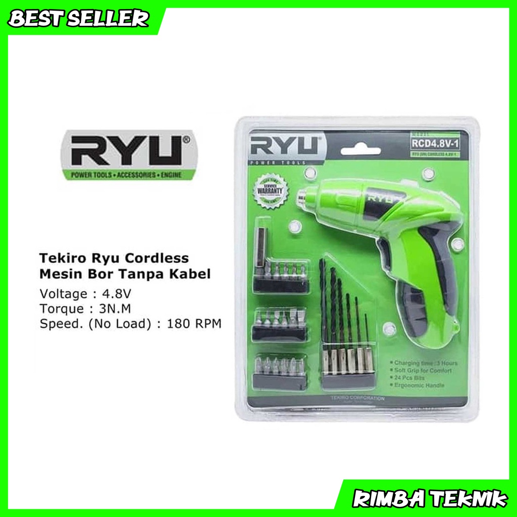 RYU cordless drill RCD 4.8V-1 / bor batere / cordless screwdriver RYU Mesin Bor Obeng Baterai 4.8V Cordless Screwdriver RCD 4.8V-1