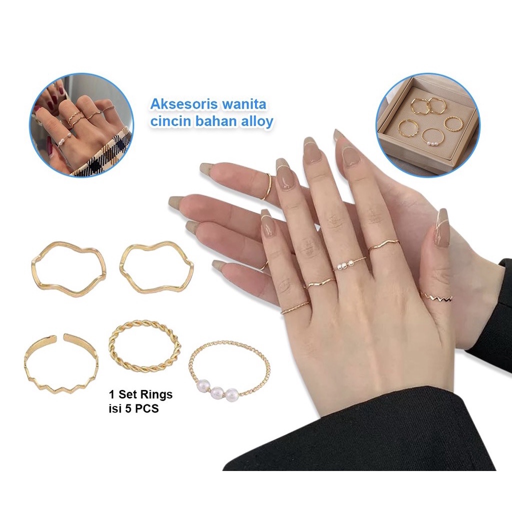 Cincin set isi 5 pcs