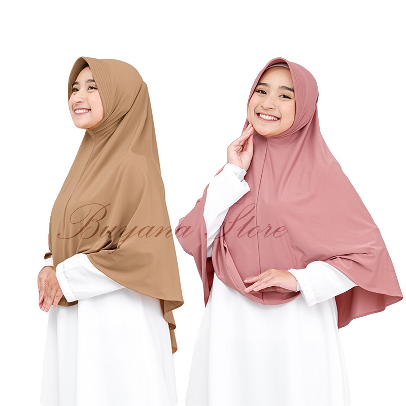 Hijab Bergo Hamidah Spandek Jersey Jilbab Instant Kerudung Size XL Khimar Jumbo