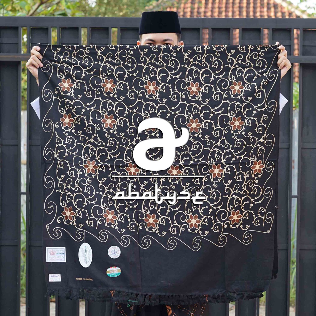 Sorban Premium Yasmeen Hitam Lis Gold- Sorban Kasmiri India Original