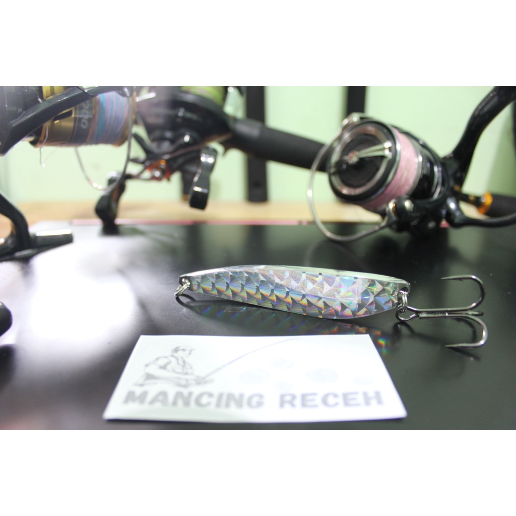 Metal Jig Spoon Sisik | Spoon Tenggiri 40 Gr | Trible Hook Spoon