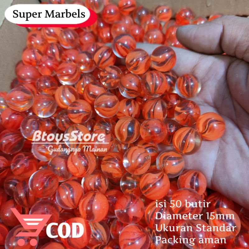 50 butir kelereng super / kelereng / Kelereng Unik / Kelereng Langka / Aquascape / mainan anak