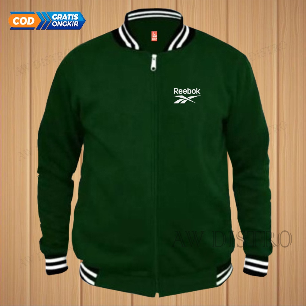 COD Jaket Baseball Varsity Distro RBK Text Putih Premium Quality