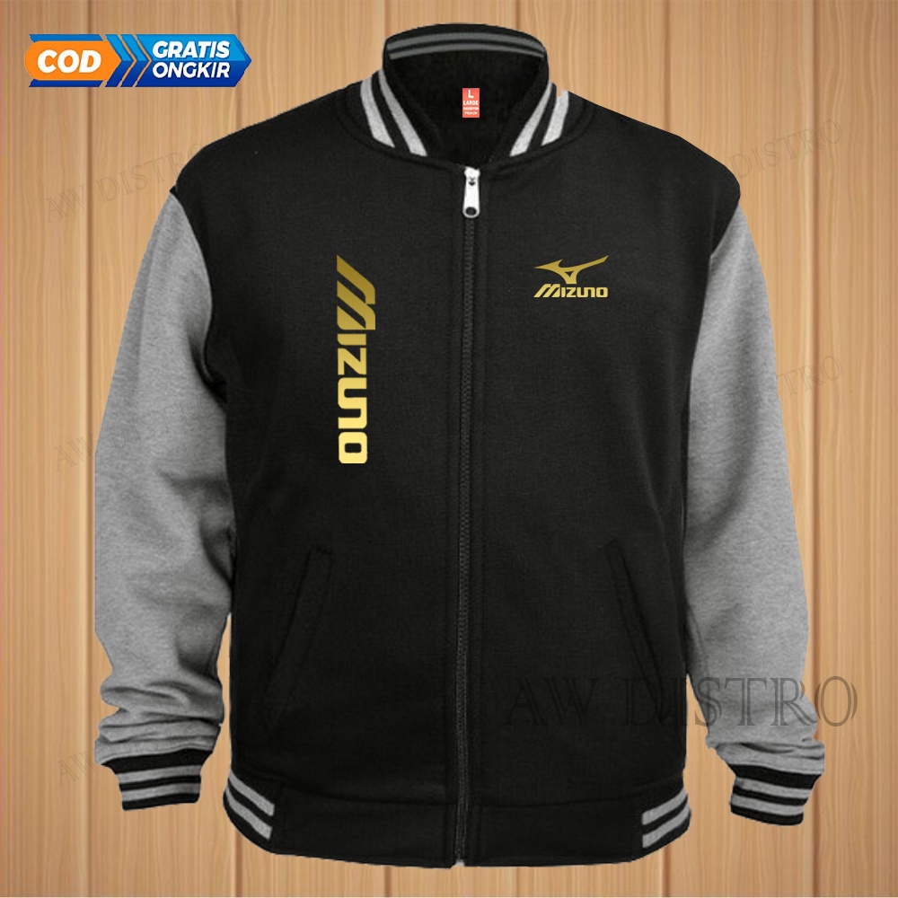 COD Jaket Baseball Varsity Distro Mizuno Kirka Text Gold Premium Quality