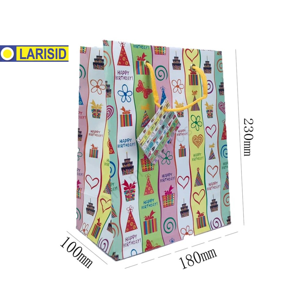 

Paper Bag Kiky Glossy B Tas Tali Motif 230X180X100Mm 1Pcs
