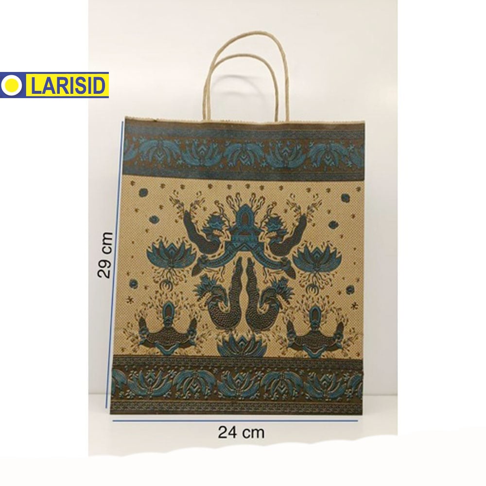 

Paper Bag Batik Kraft B Okey Isi 10Pcs 24X8X29 Cm Tali