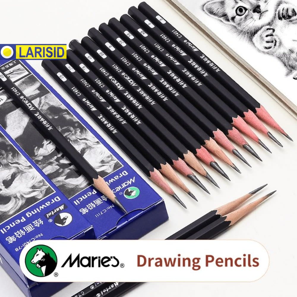 

Maries Drawing Pencil Set 12pcs 2H-14B - 1 Set Pensil Gambar