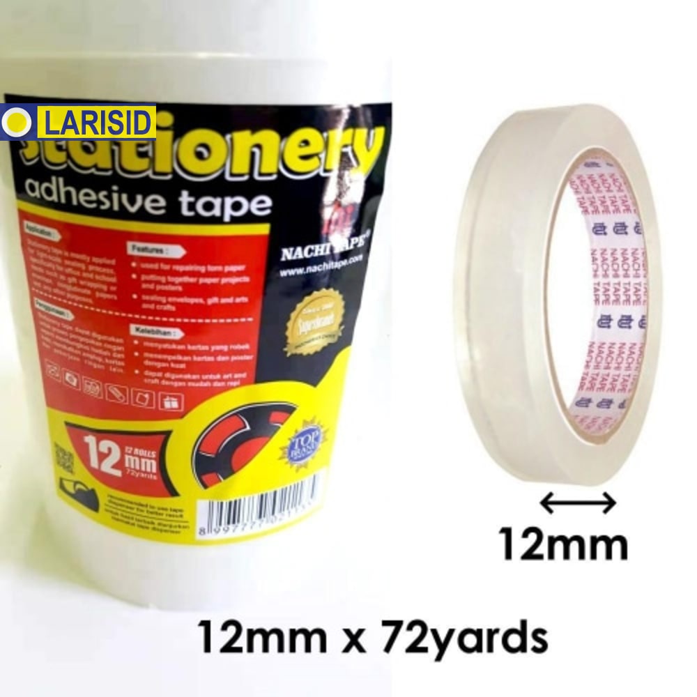 

Solasi 12Mm X 72Y Nachi Bening Stationery Tape Selotip Lakban Isolasi