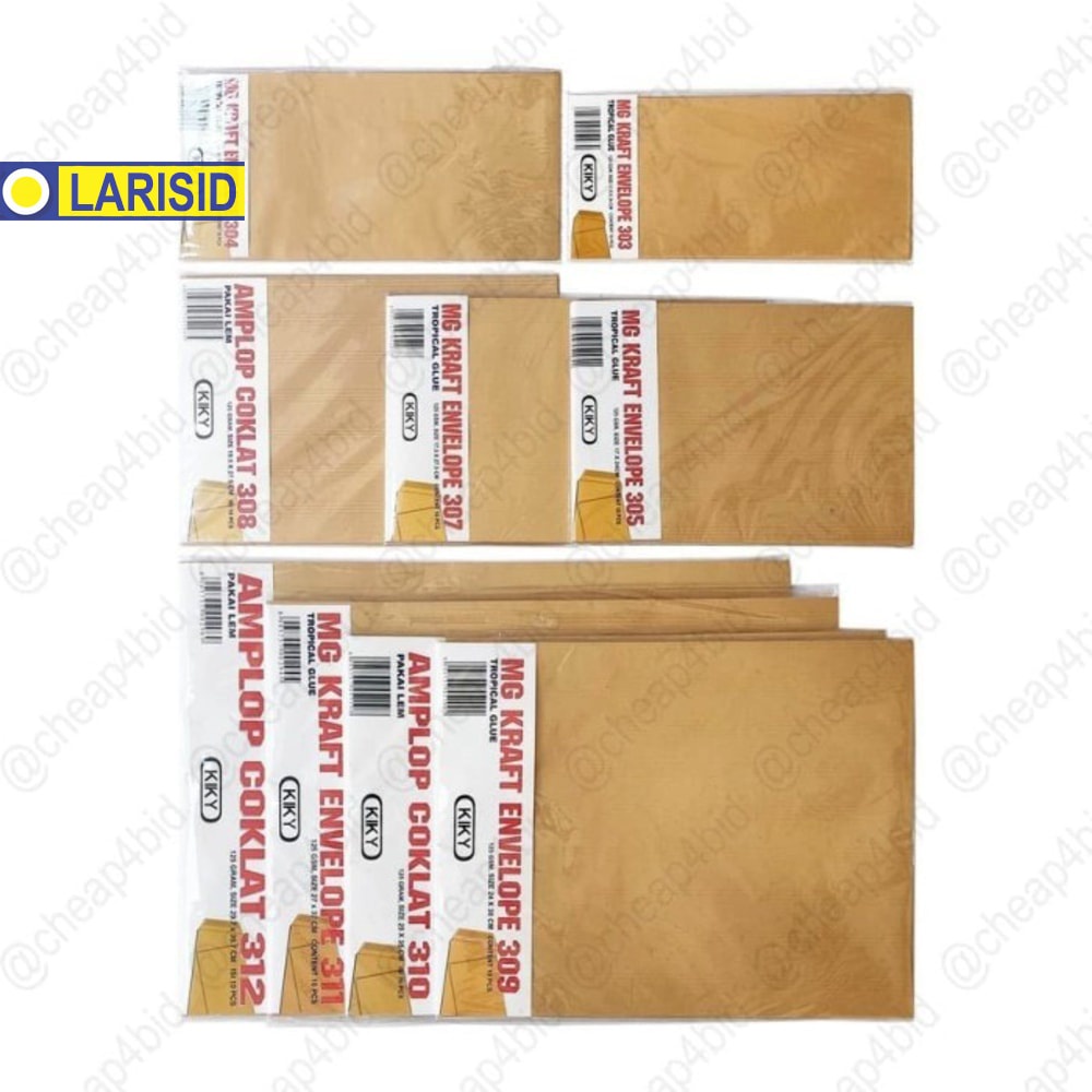 

Amplop Coklat Lem Kiky Kraft 125Gsm Type 311 27,0 Cm X 37,0 Cm