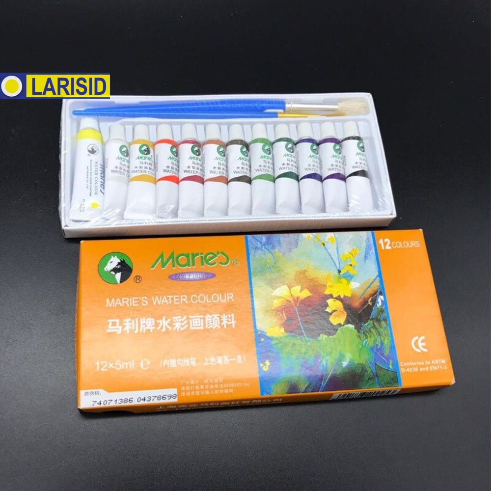 

Maries Watercolour Tube Set 12 Warna 5Ml