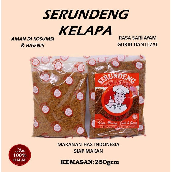 

200 gr Serundeng Terbuat Dari Kelapa Pilihan Rasa Sari Ayam-Makanan Siap Santap Kemasan