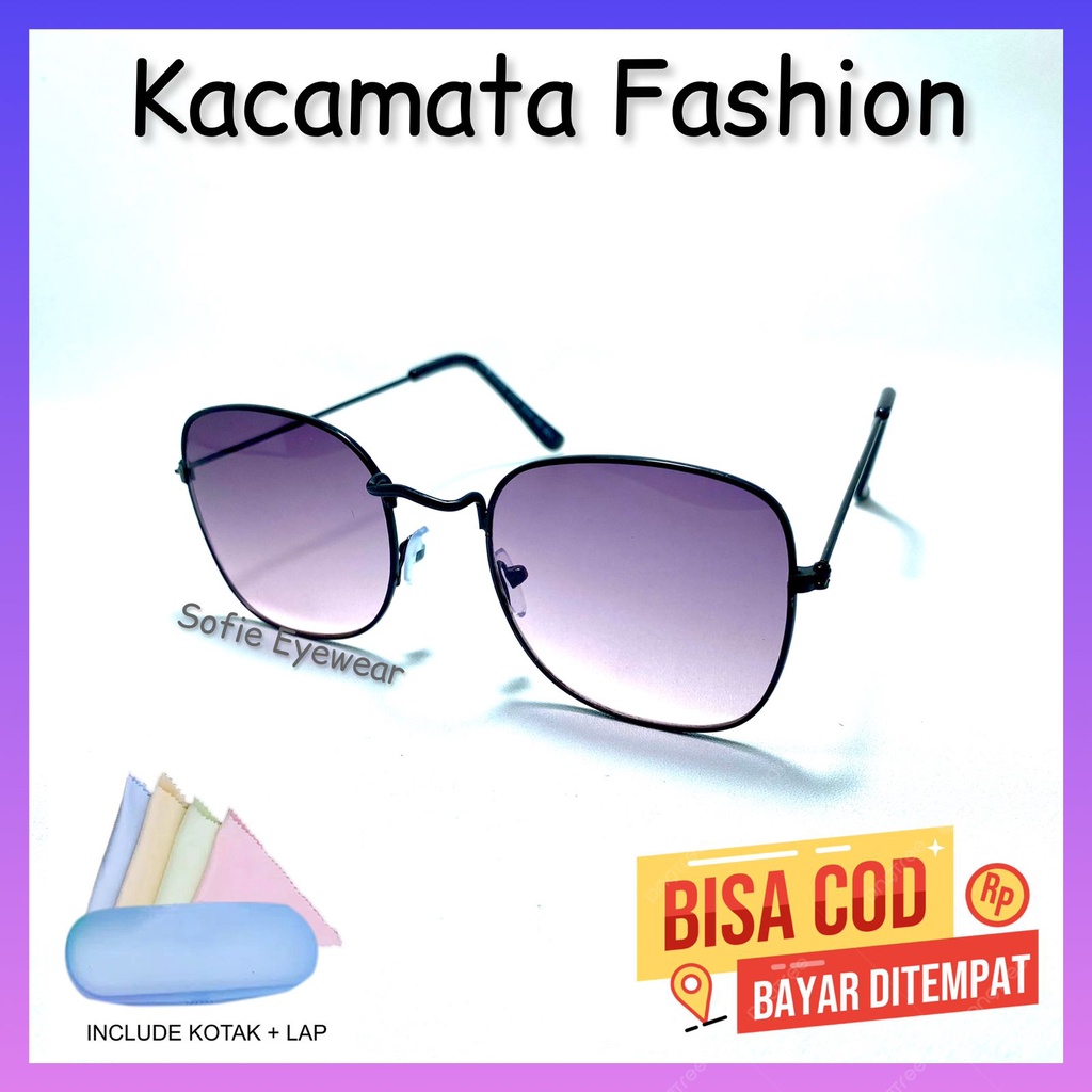 KACAMATA FASHION - Kacamata Hitam Sunglasses Gaya Korean Pria Wanita Vintage Lensa ANTI UV400