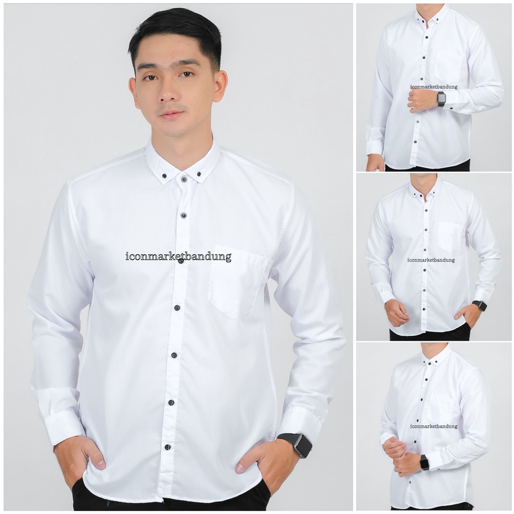 KEMEJA PRIA LENGAN PANJANG POLOS SIZE M L XL XXL ORIGINAL ICON MARKET BANDUNG / KEMEJA SEMI FORMAL PRIA