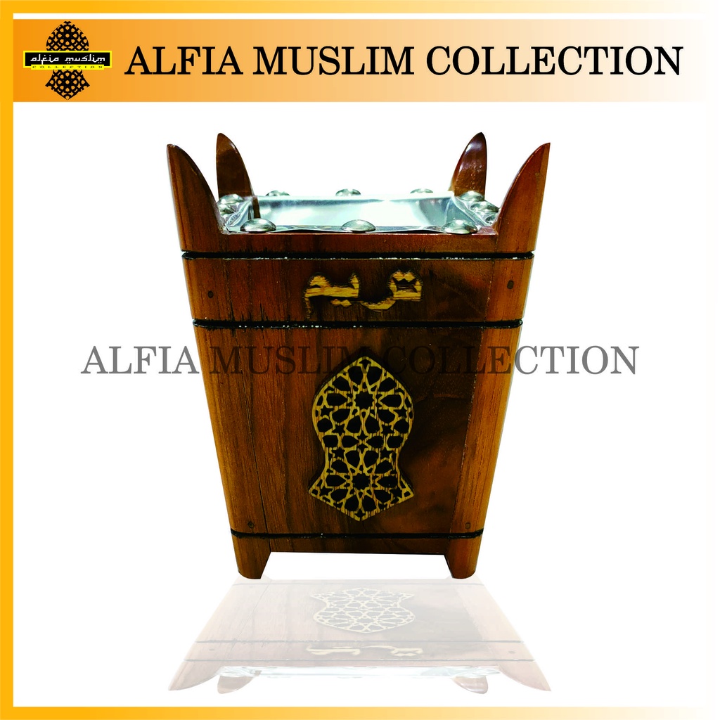 Tempat Bukhur Mabkhara Kayu Jati Mewah 13cm