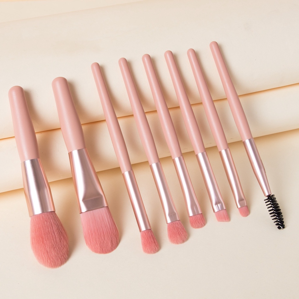 BRUSH MAKEUP SET MINI TRAVEL COMPLETE KUAS MAKE UP ISI 8 PCS