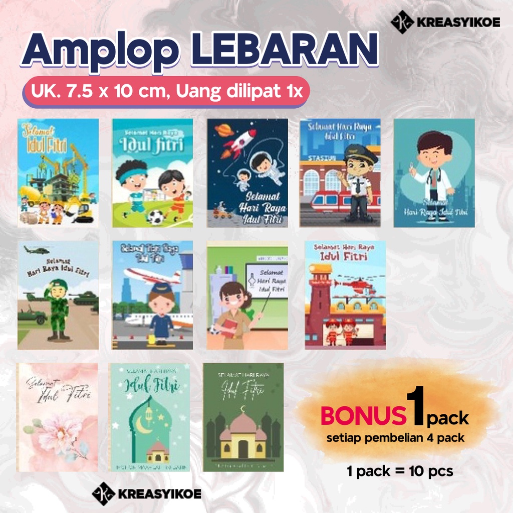 

Amplop Lebaran Profesi Abstrak Ukuran Medium Siap Pakai Ada Bonus Kreasyikoe