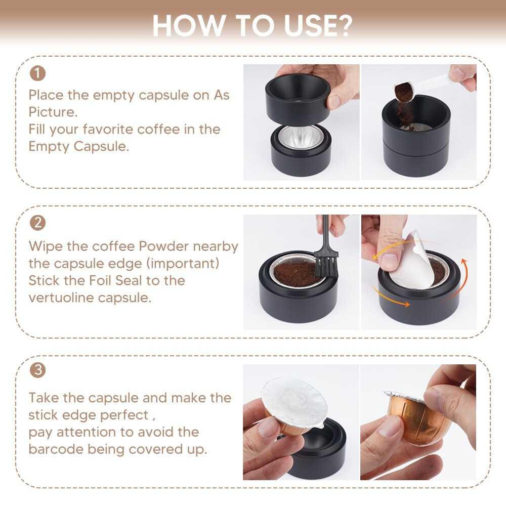 iCafilas Reusable Capsule Holder for Nespresso Vertuo - UE2212 - Black