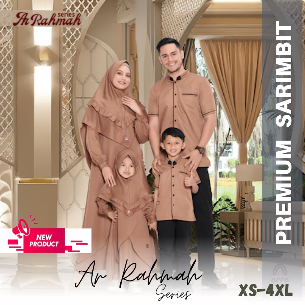 Arra Sarimbit Keluarga 2023 Baju Couple Keluarga Lebaran  Premium Series Ar Rahmah Coklat By Arra Le