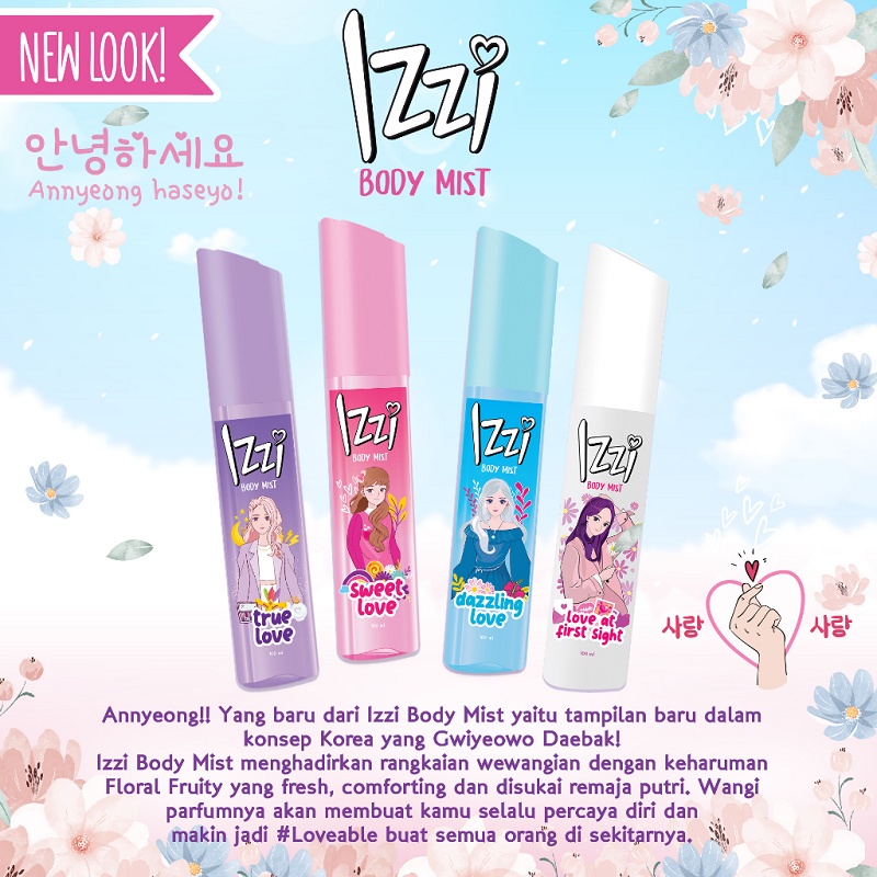 IZZI Body Mist | Korean Body Mist 100 ml - Parfum Wanita (New Look)