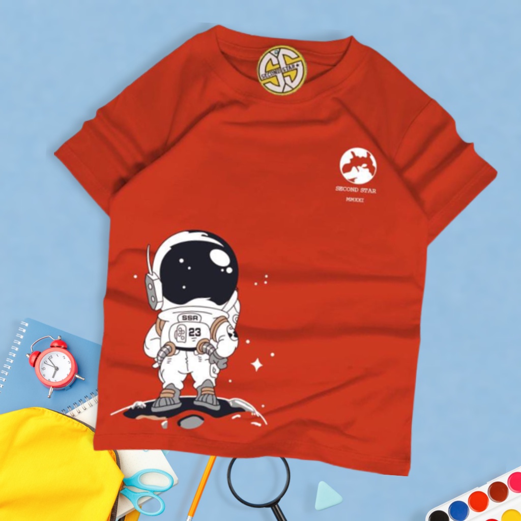 Second Star baju anak Laki-laki perempuan  Kaos oblong 1 - 12 tahun unik ASTRONOT