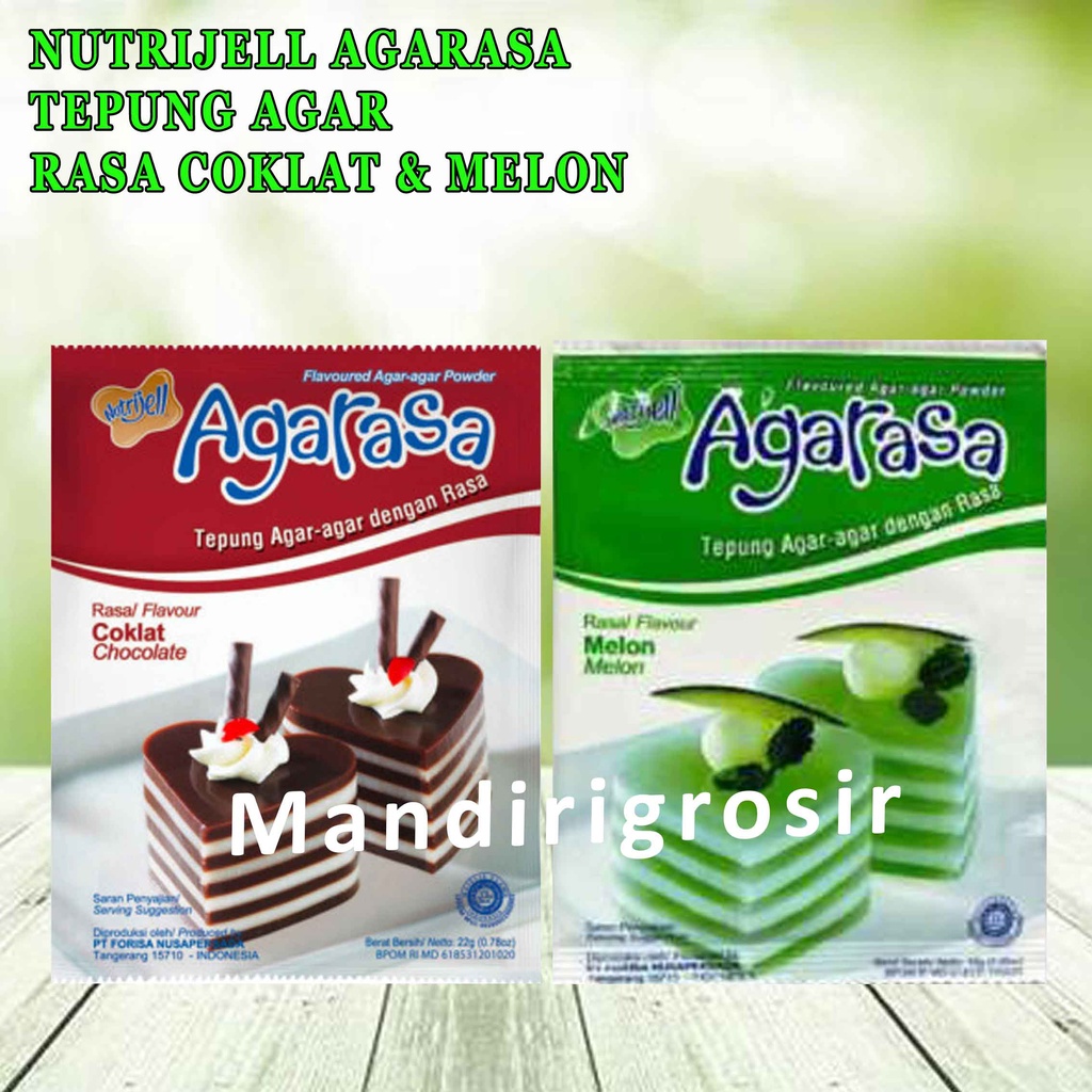 AGARASA* NUTRIJELL* TEPUNG AGAR-AGAR* NET 22g &amp; 10g